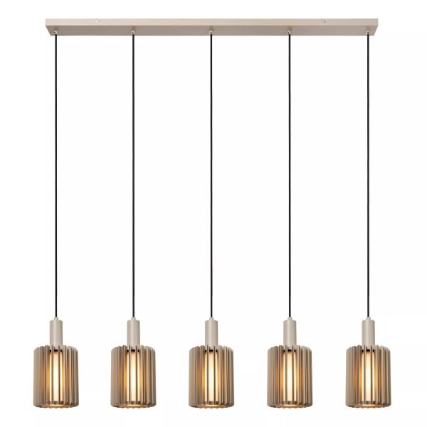 Lange Hängelampe Glas Aluminium Taupe L:164 cm 5-flmg