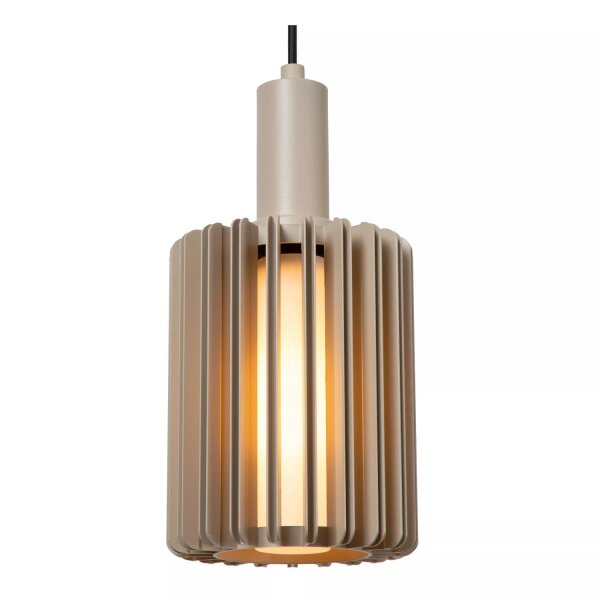 Lange Hängelampe Glas Aluminium Taupe L:164 cm 5-flmg