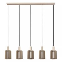 Lange Hängelampe Glas Aluminium Taupe L:164 cm 5-flmg