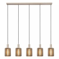 Lange Hängelampe Glas Aluminium Taupe L:164 cm 5-flmg