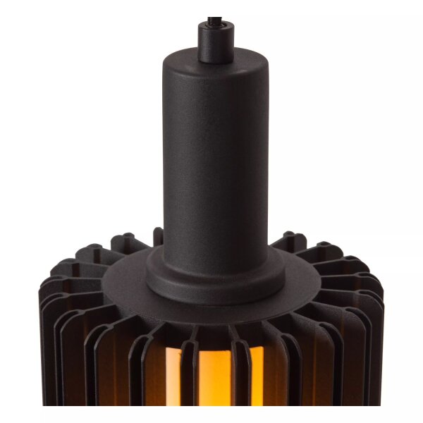Schwarze Hängelampe Glas Metall B:40 cm E27 3-flammig