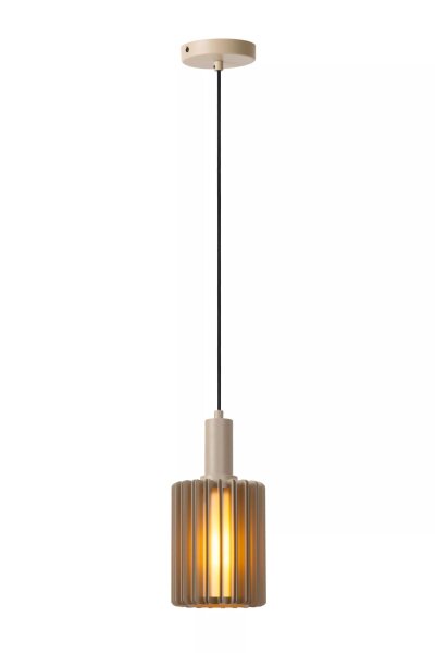 Runde Hängelampe Glas Metall Taupe Ø15 cm E27 Modern