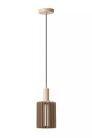 Runde H&auml;ngelampe Glas Metall Taupe &Oslash;15 cm E27...