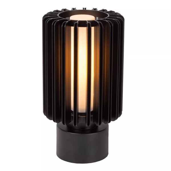 Tischleuchte Schwarz Aluminium Glas E27 27 cm Modern