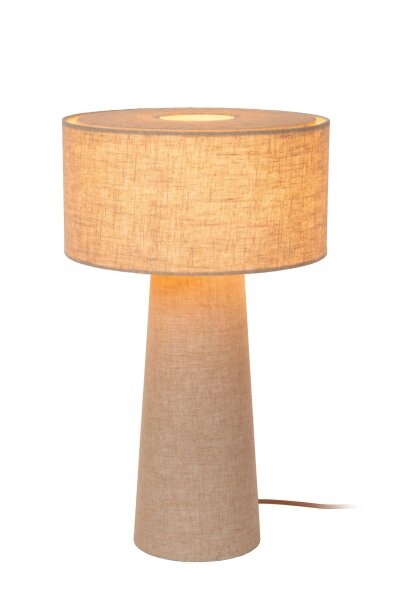 Tischlampe Stoff Taupe 50 cm hoch E27 bis 40 W Modern