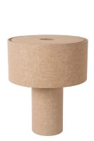 Tischlampe Stoff Taupe 52 cm groß E27 bis 40 W...