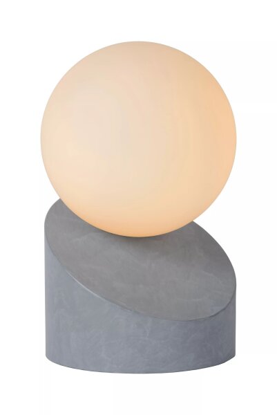 Blendarme Tischleuchte Glaskugel Metall Grau G9 16 cm