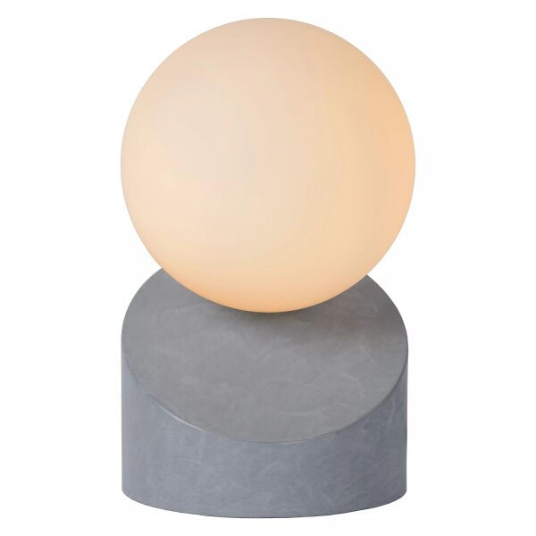 Blendarme Tischleuchte Glaskugel Metall Grau G9 16 cm