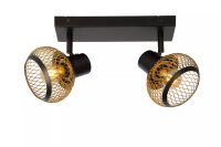 Deckenspot Industrial Schwarz Gold E14 L:26 cm flexibel