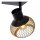 Deckenspot Industrial Schwarz Gold E14 L:26 cm flexibel