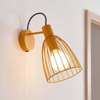 Wandspot Kinder Ockergelb Metall E27 schwenkbar B:15 cm