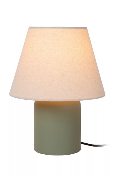 Nachttischleuchte Stoff Keramik Beige Grün E14 27 cm