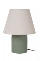 Nachttischleuchte Stoff Keramik Beige Grün E14 27 cm