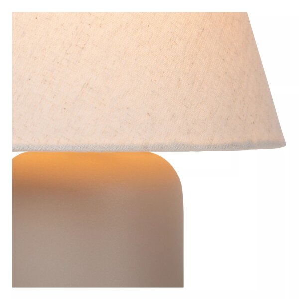 Nachttischleuchte Stoff Keramik Beige E14 27 cm klein