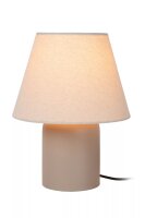Nachttischleuchte Stoff Keramik Beige E14 27 cm klein