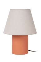 Tischleuchte Stoff Keramik Beige Terrakotta E14 27 cm