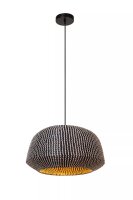 Runde Pendelleuchte Seegras Schwarz E27 Ø47 cm Modern