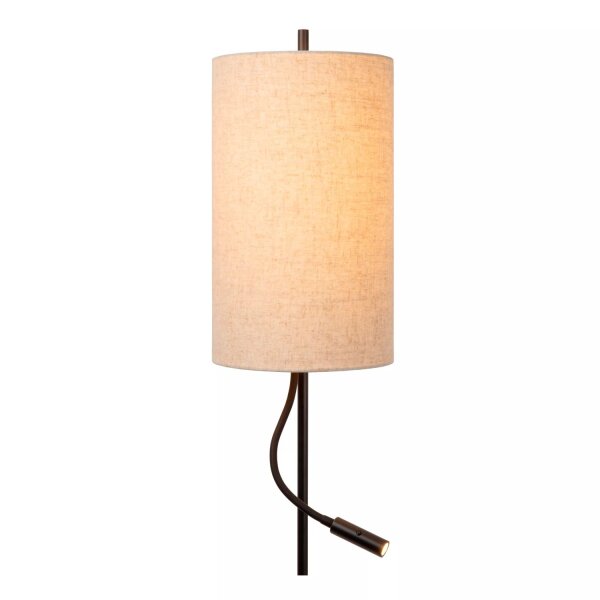 Stehleuchte Stoff Metall Beige Schwarz Leselicht 165 cm