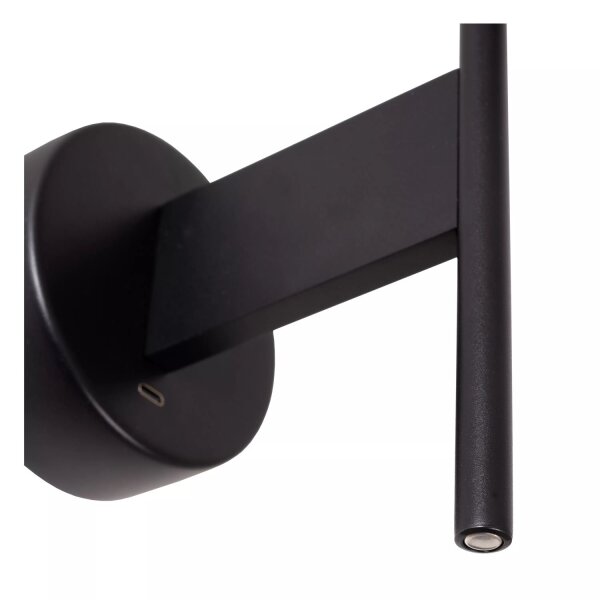 Wandlampe Stoffschirm Metall Beige Schwarz E27 H:50 cm