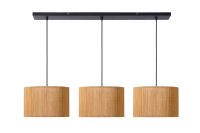 Hängelampe Bambus Metall Schwarz E27 113 cm 3-flmg
