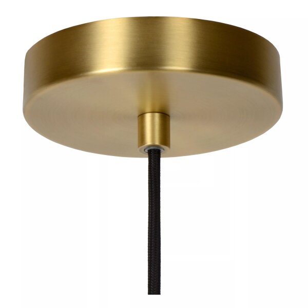 Runde Hängelampe Glas Metall Bernstein Gold E27 Ø30 cm