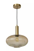 Runde Hängelampe Glas Metall Bernstein Gold E27...