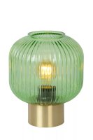 Tischlampe Glasschirm Metall Grün Gold E27 24,5 cm