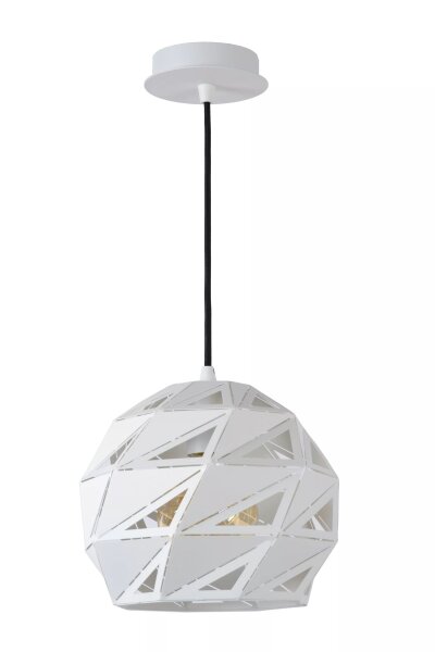 Stylische Hängeleuchte Metall Weiß Ø25 cm E27 Modern