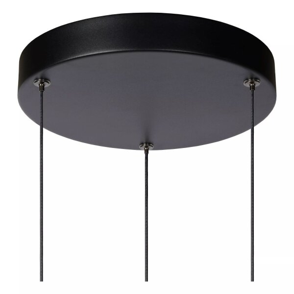 LED Pendelleuchte Metall Schwarz B:28 cm 2700 K 3-flmg