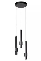 LED Pendelleuchte Metall Schwarz B:28 cm 2700 K 3-flmg