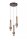 LED Hängeleuchte Gold Kaffeebraun B:28 cm 2700 K 3-flmg
