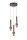 LED Hängeleuchte Gold Kaffeebraun B:28 cm 2700 K 3-flmg