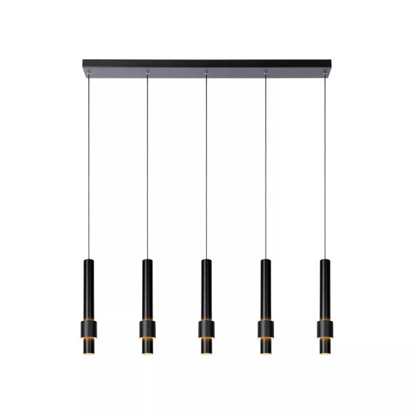 LED Hängeleuchte Metall Schwarz 103 cm 2700 K 5-flammig