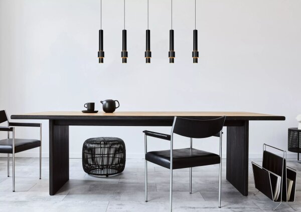 LED Hängeleuchte Metall Schwarz 103 cm 2700 K 5-flammig