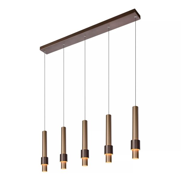 LED Hängeleuchte Gold Kaffeebraun 103 cm 2700 K 5-flmg