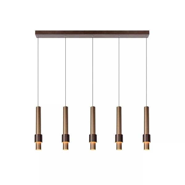 LED Hängeleuchte Gold Kaffeebraun 103 cm 2700 K 5-flmg