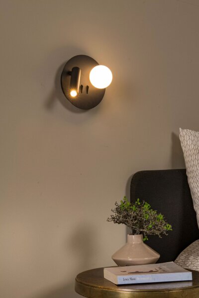 LED Wandleuchte Glaskugel Metall Spot flexibel 3000 K
