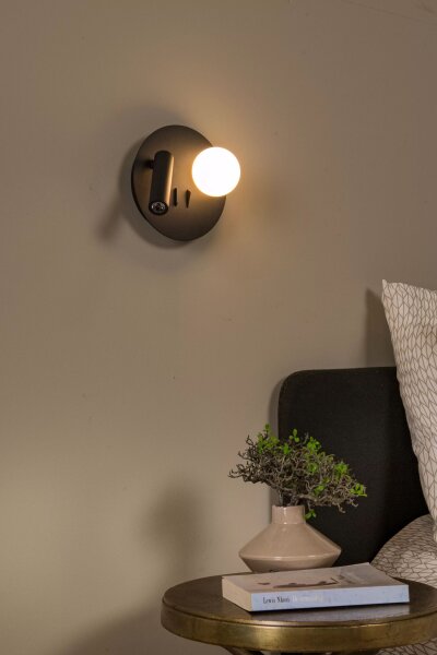 LED Wandleuchte Glaskugel Metall Spot flexibel 3000 K