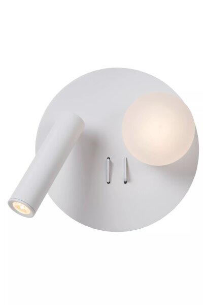 LED Wandleuchte Glaskugel Weiß Spot flexibel 4 W 3000 K
