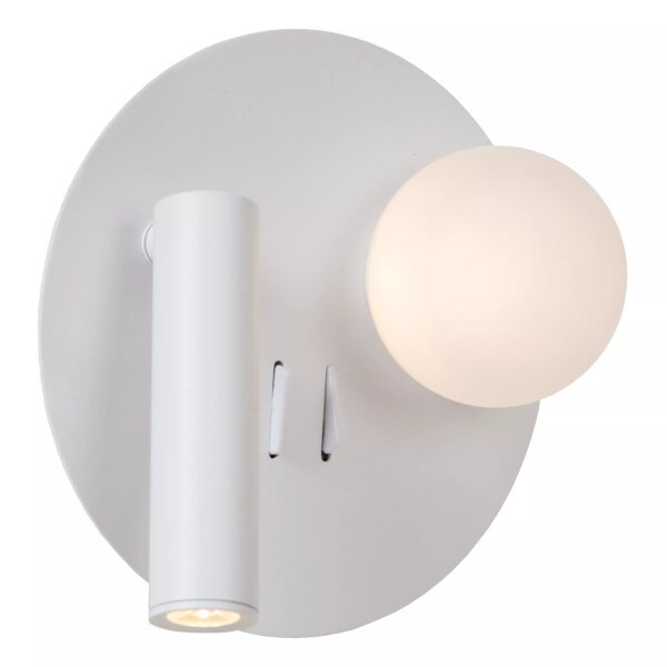 LED Wandleuchte Glaskugel Weiß Spot flexibel 4 W 3000 K