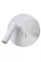 LED Wandleuchte Glaskugel Wei&szlig; Spot flexibel 4 W...