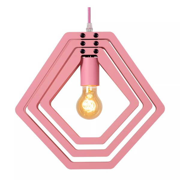 Verspielte Hängelampe Kinder Holz Pink Ø33,5 cm E27