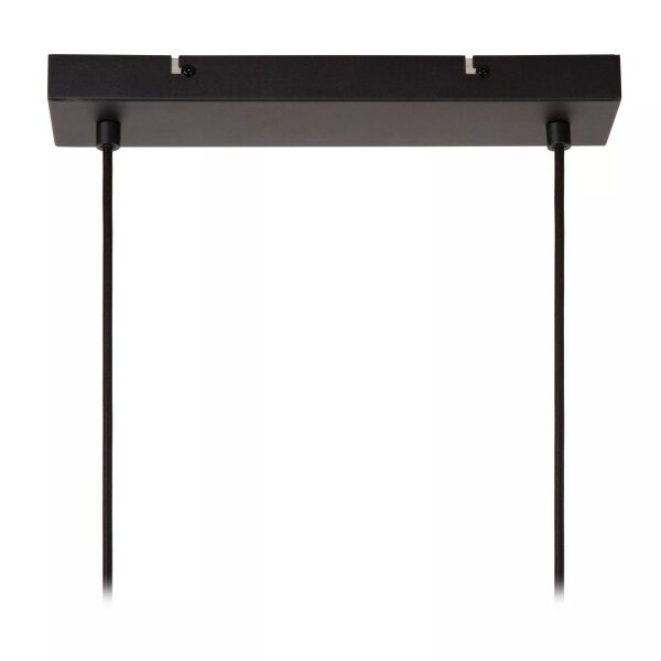 Hängelampe Stoff Metall Beige Schwarz 107 cm E27 4-flmg