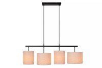 Hängelampe Stoff Metall Beige Schwarz 107 cm E27 4-flmg