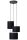 Hängelampe Stoff Metall Schwarz B:46 cm E27 3-flammig