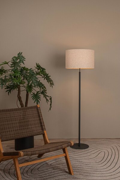 Stehlampe Stoffschirm Loft Beige Schwarz E27 150 cm