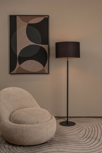 Gemütliche Stehleuchte Stoff Loft Schwarz E27 150 cm