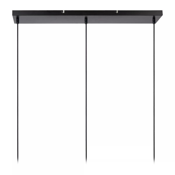 Pendelleuchte Glas Metall Weiß Schwarz E27 L:90 cm