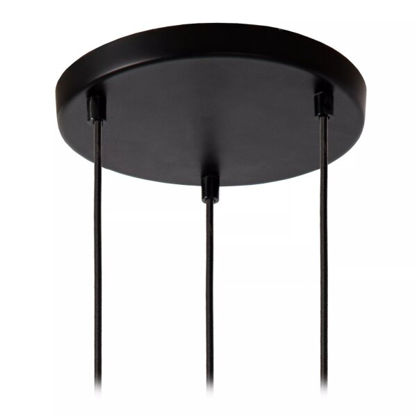 Hängeleuchte Rauchglas Metall Weiß Schwarz E27 L:46 cm