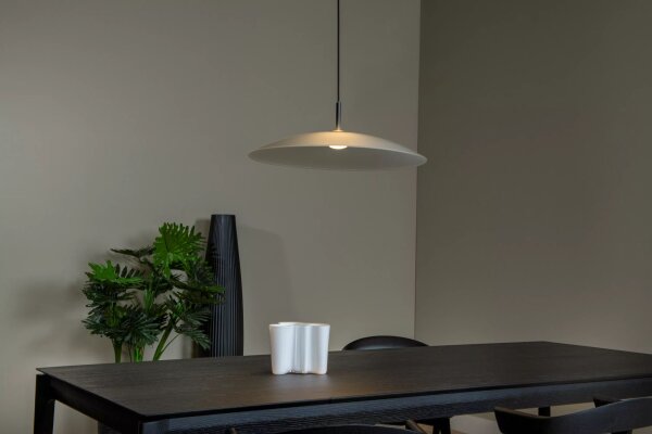 LED Hängeleuchte Glas Weiß Ø60 cm 2700 K akzentuiert